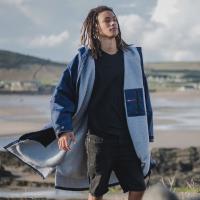 dryrobe Advance Long Sleeve Changing Robe - Navy Blue / Grey Extra Image 5 Preview